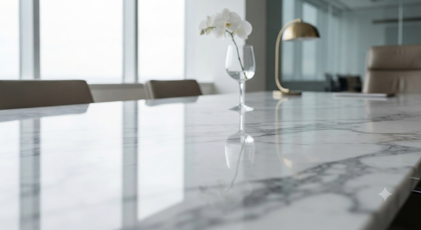 Stone polishing process in office